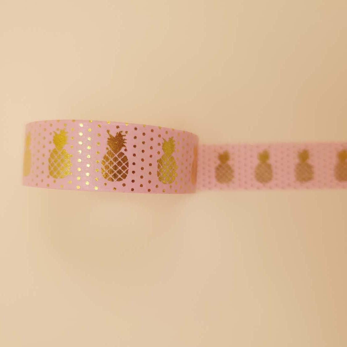 Banda Washi - Roz Model Ananas Banda Washi Paperie.ro