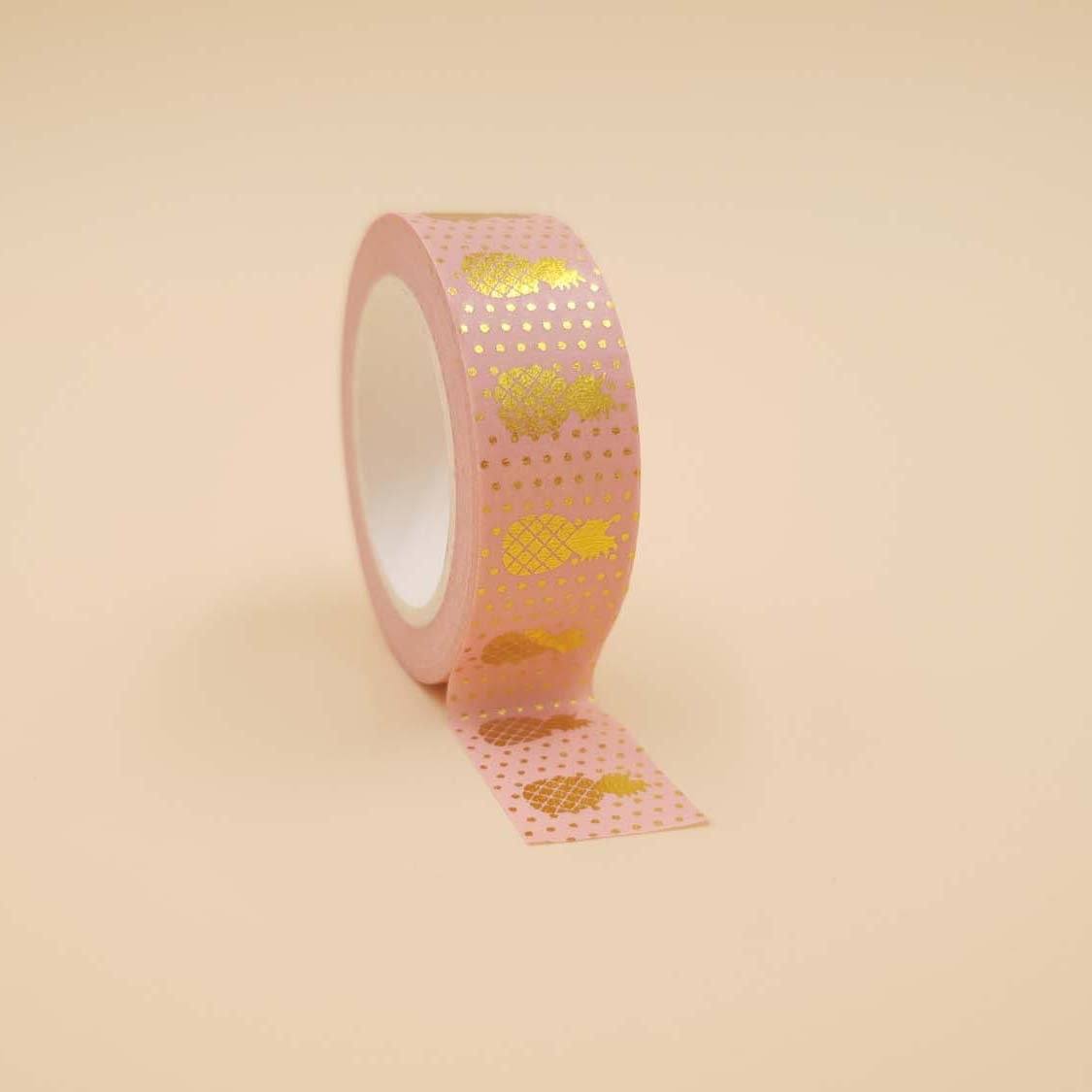 Banda Washi - Roz Model Ananas Banda Washi Paperie.ro