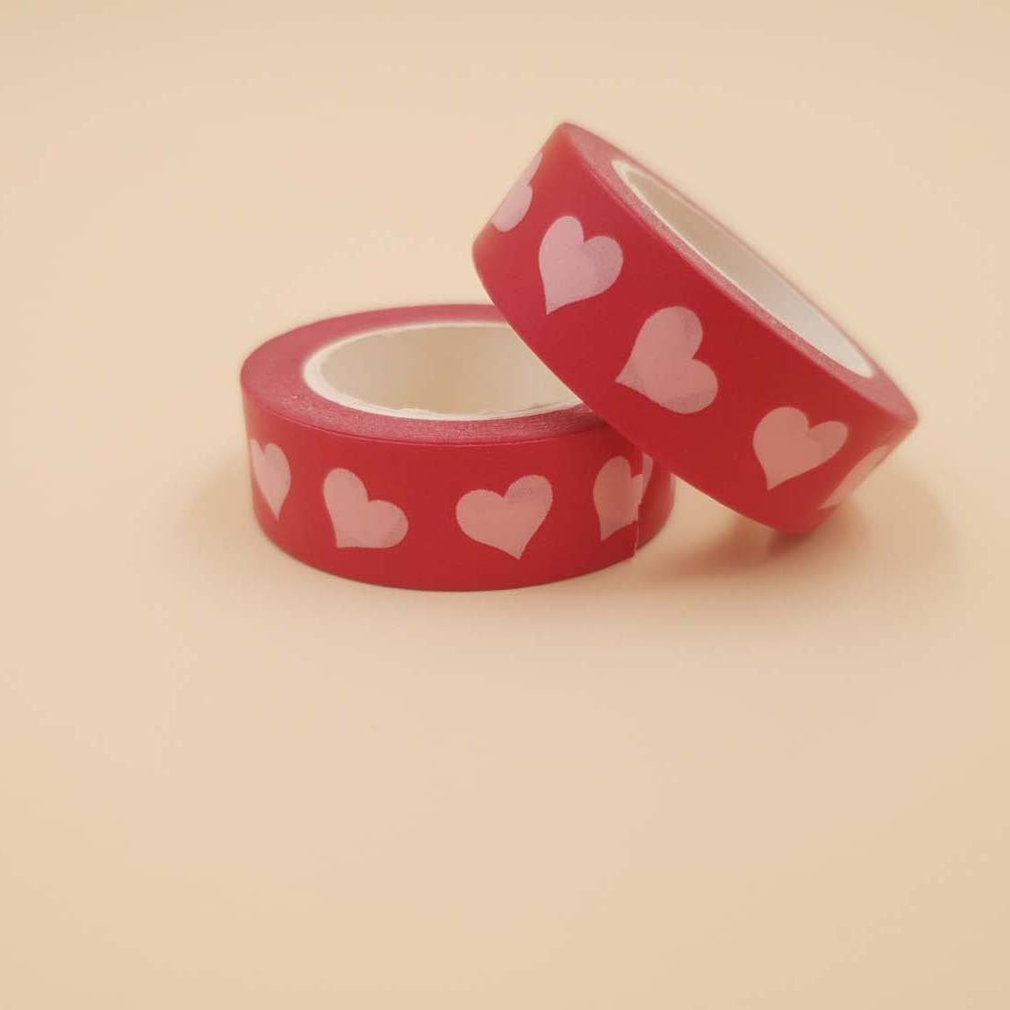 Banda Washi - Rosie Model Inimioara Banda Washi Paperie.ro