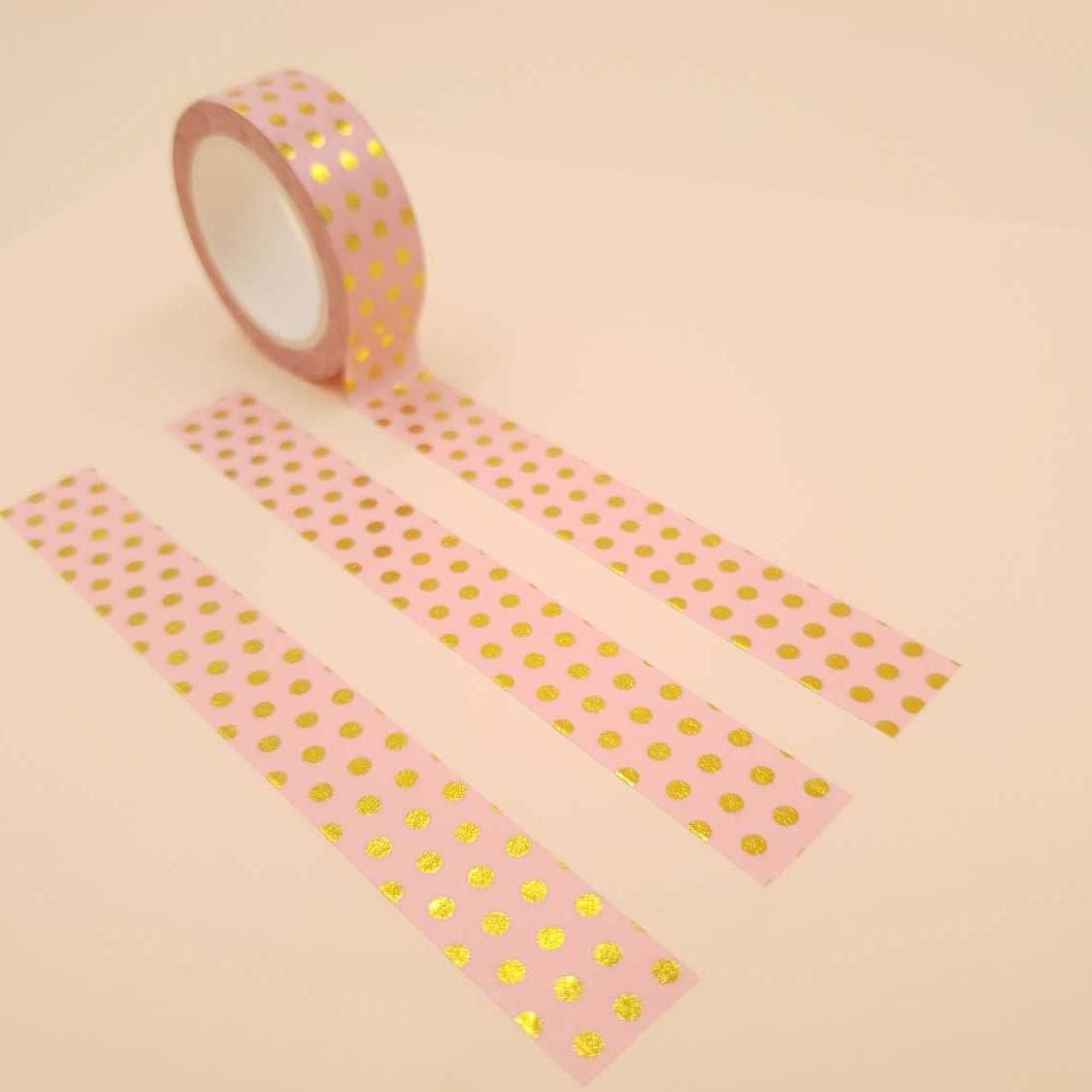 Banda Washi - Roz Model Buline Aurii Banda Washi Paperie.ro
