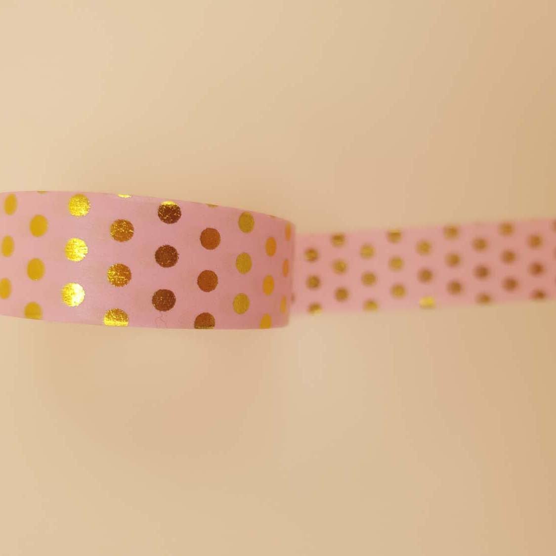 Banda Washi - Roz Model Buline Aurii Banda Washi Paperie.ro