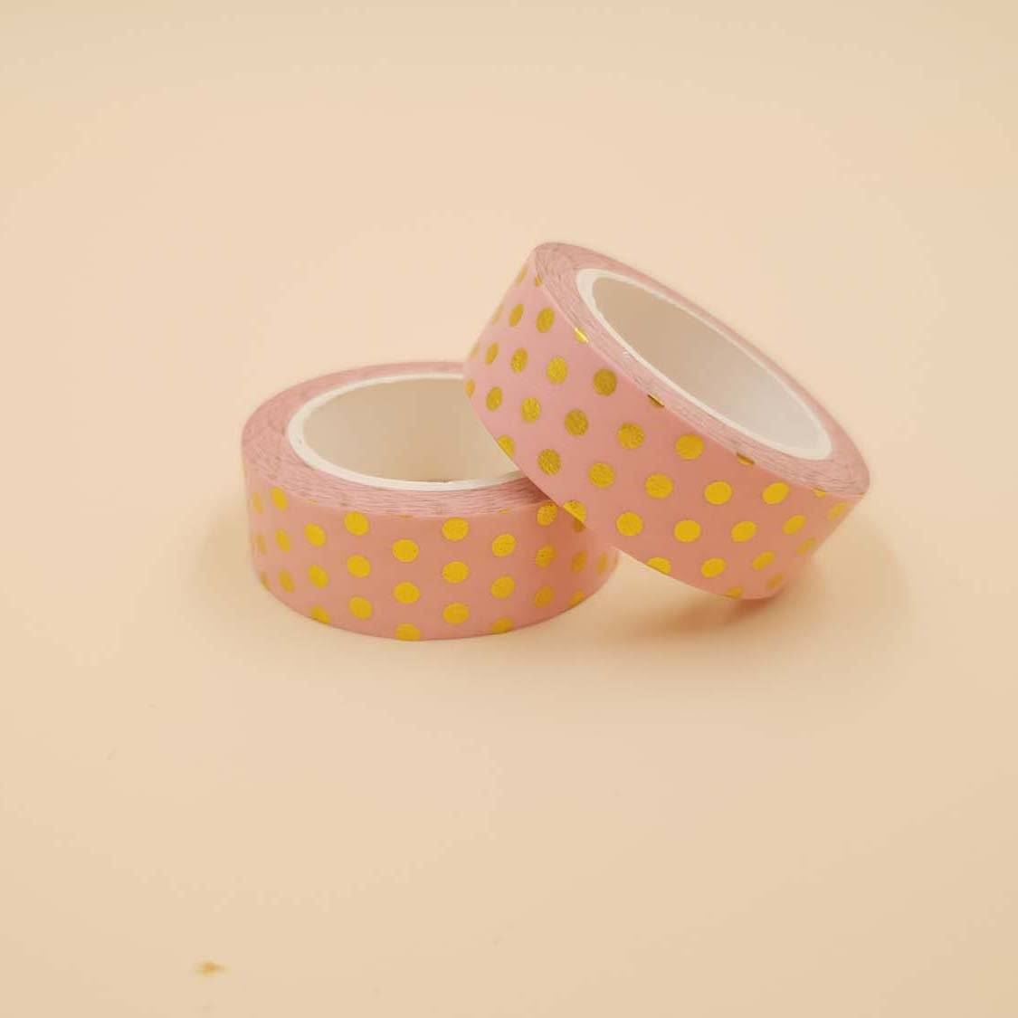 Banda Washi - Roz Model Buline Aurii Banda Washi Paperie.ro