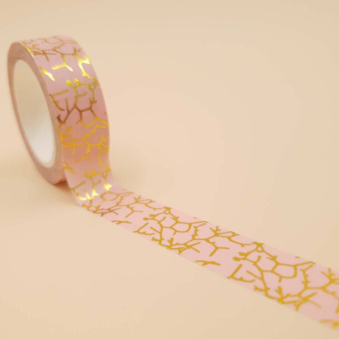 Banda Washi - Roz Model Insertii Aurii Banda Washi Paperie.ro