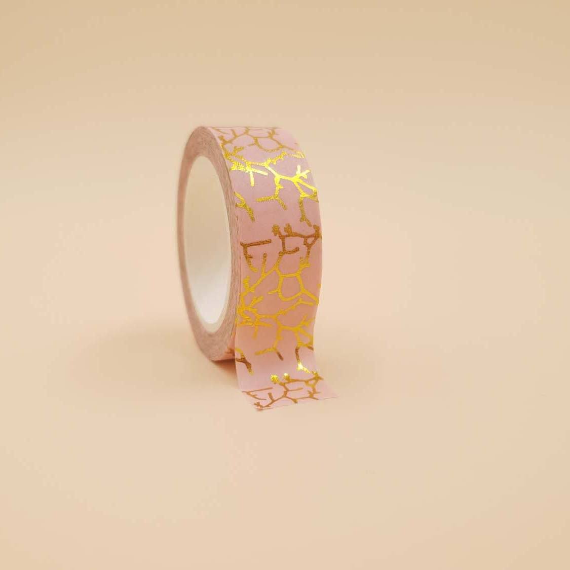 Banda Washi - Roz Model Insertii Aurii Banda Washi Paperie.ro