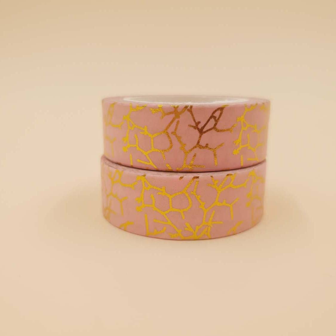 Banda Washi - Roz Model Insertii Aurii Banda Washi Paperie.ro