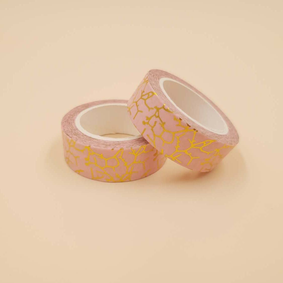 Banda Washi - Roz Model Insertii Aurii Banda Washi Paperie.ro