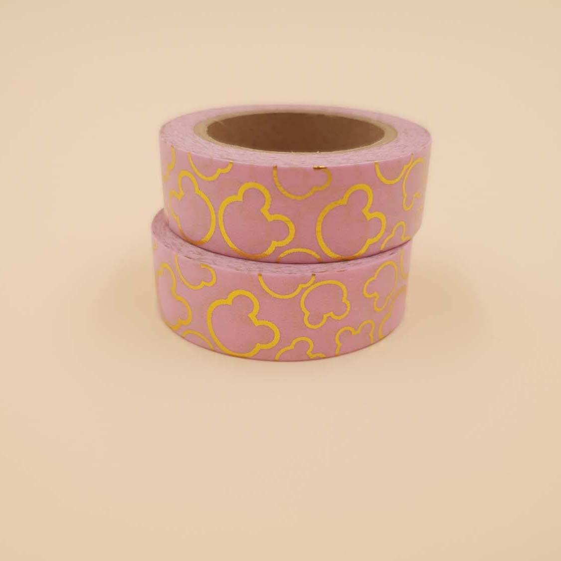 Banda Washi - Roz Model Mickey Mouse Auriu Banda Washi Paperie.ro