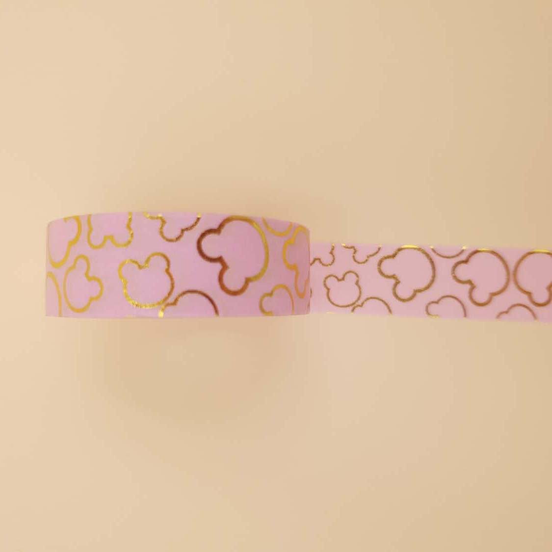 Banda Washi - Roz Model Mickey Mouse Auriu Banda Washi Paperie.ro