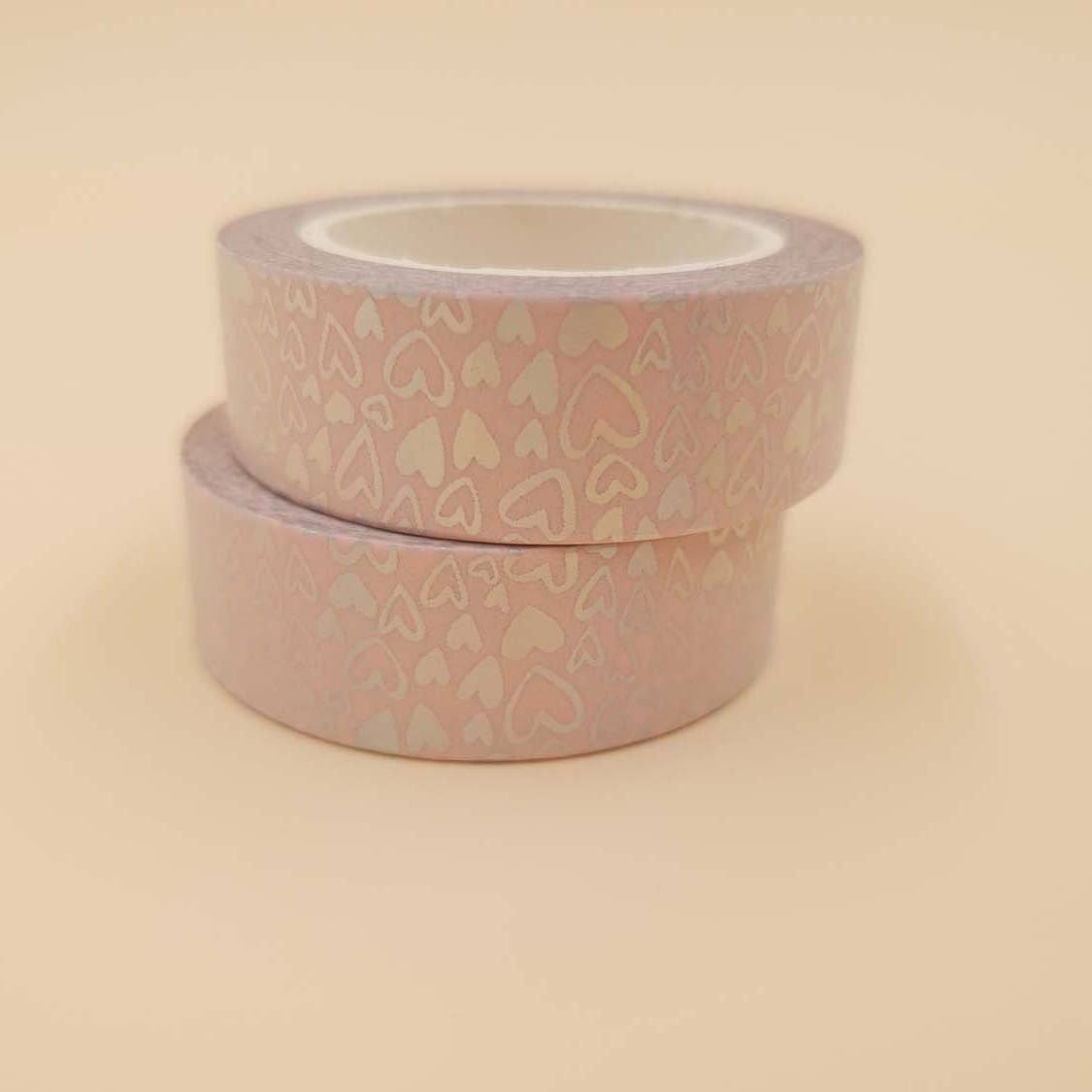 Banda Washi - Roz Pal Model Inimioare Banda Washi Paperie.ro