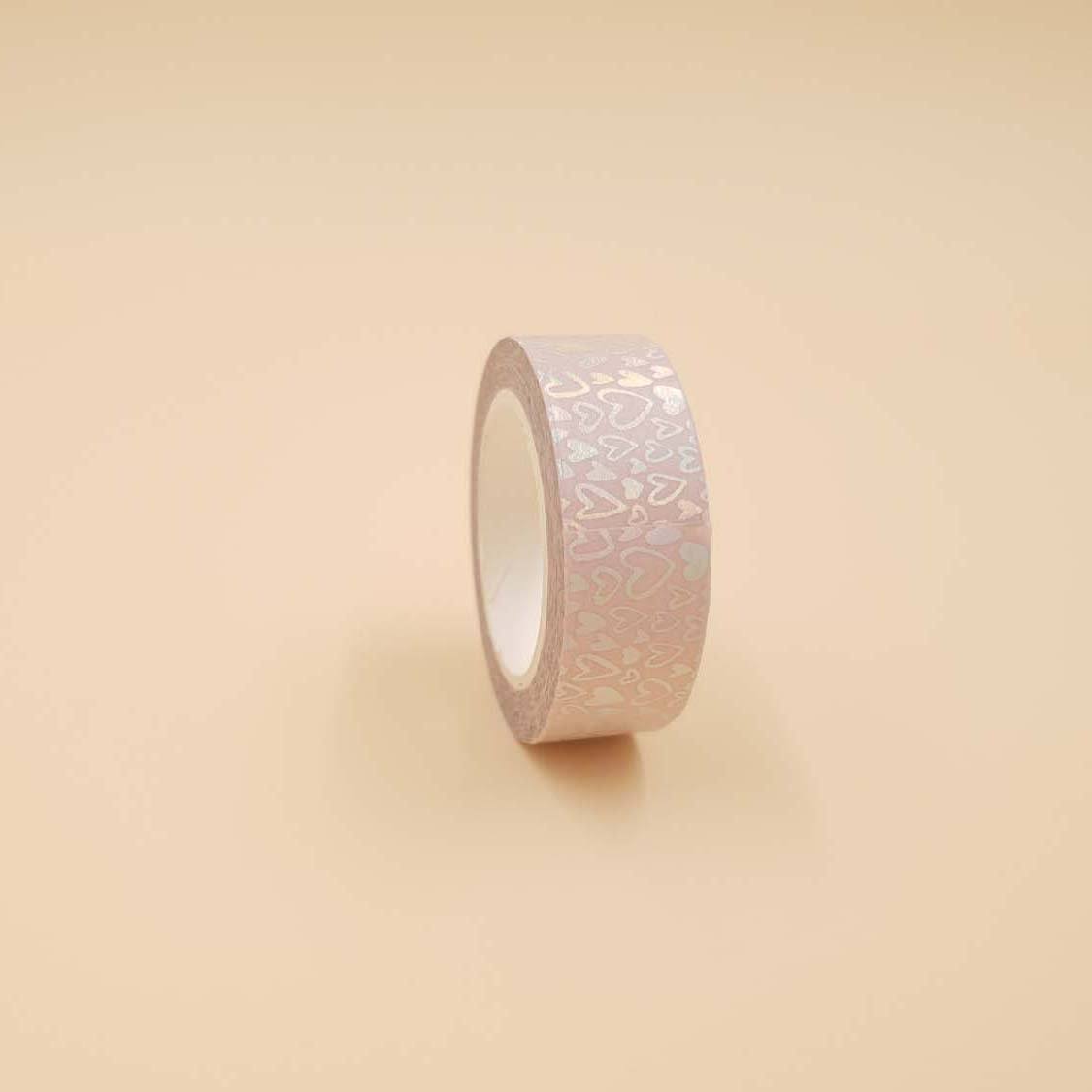 Banda Washi - Roz Pal Model Inimioare Banda Washi Paperie.ro