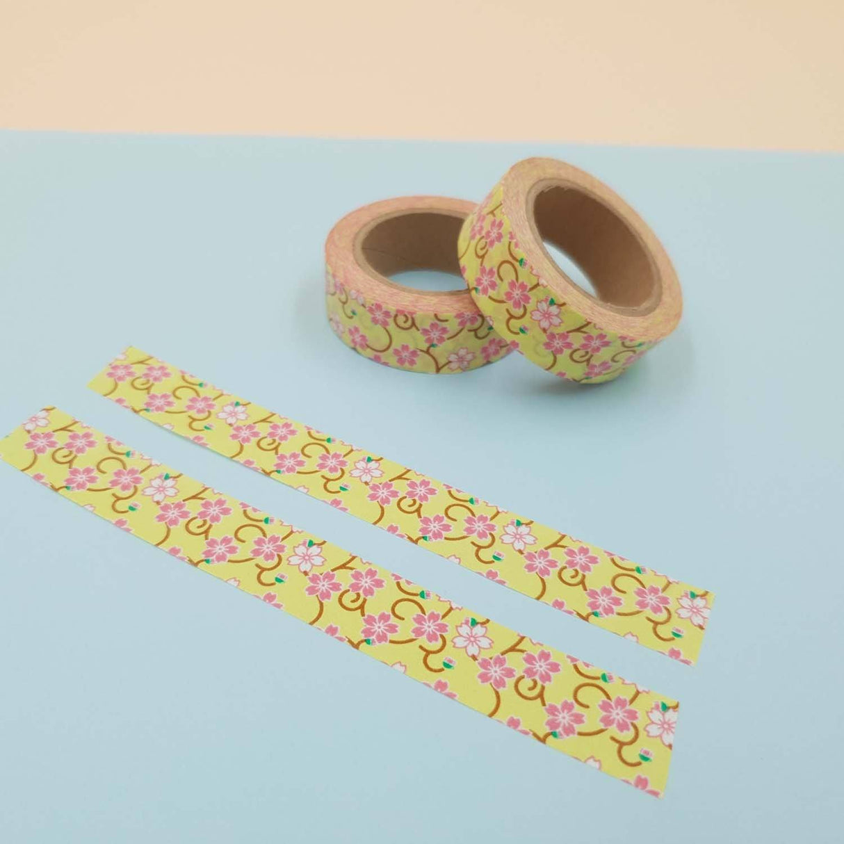 Banda Washi - Galben Pal Model Flori Paperie.ro