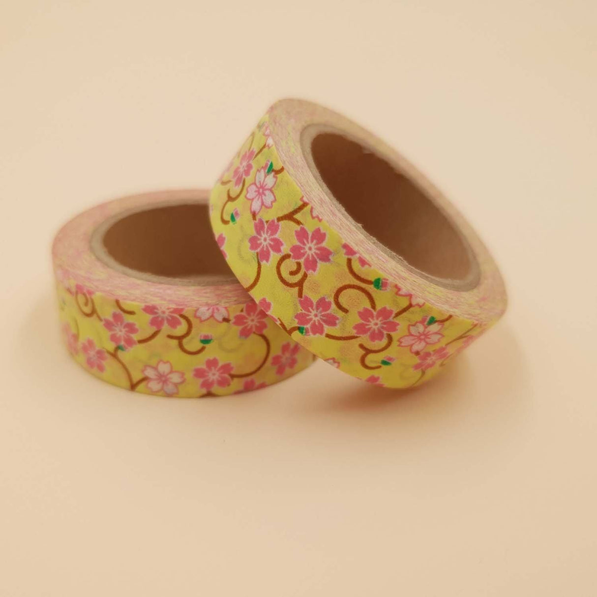 Banda Washi - Galben Pal Model Flori Paperie.ro