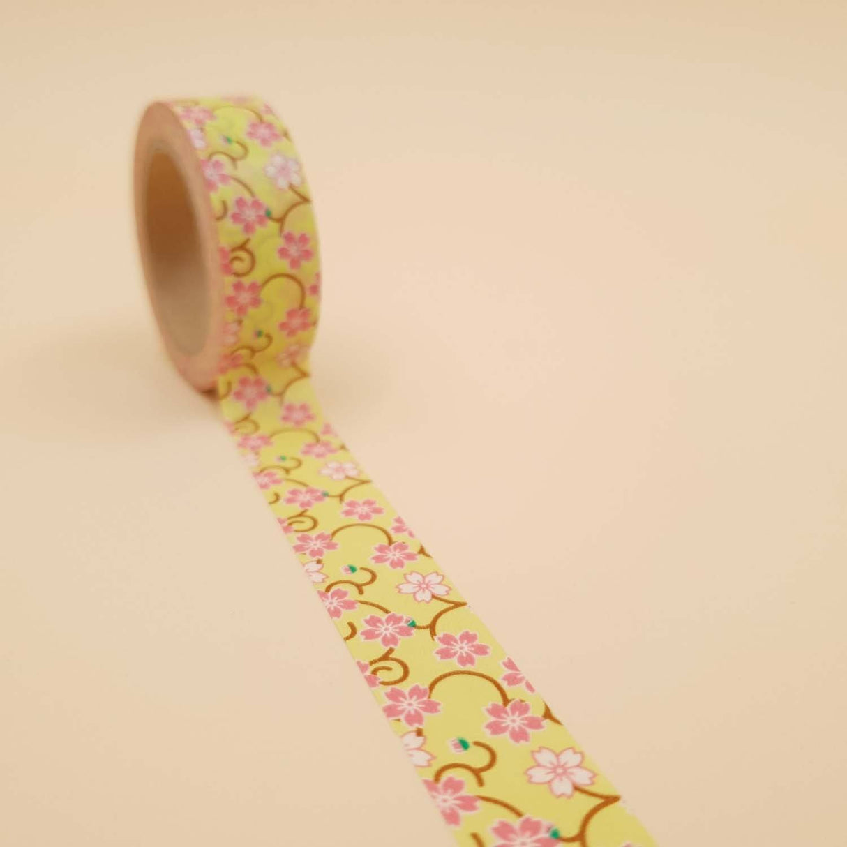 Banda Washi - Galben Pal Model Flori Paperie.ro