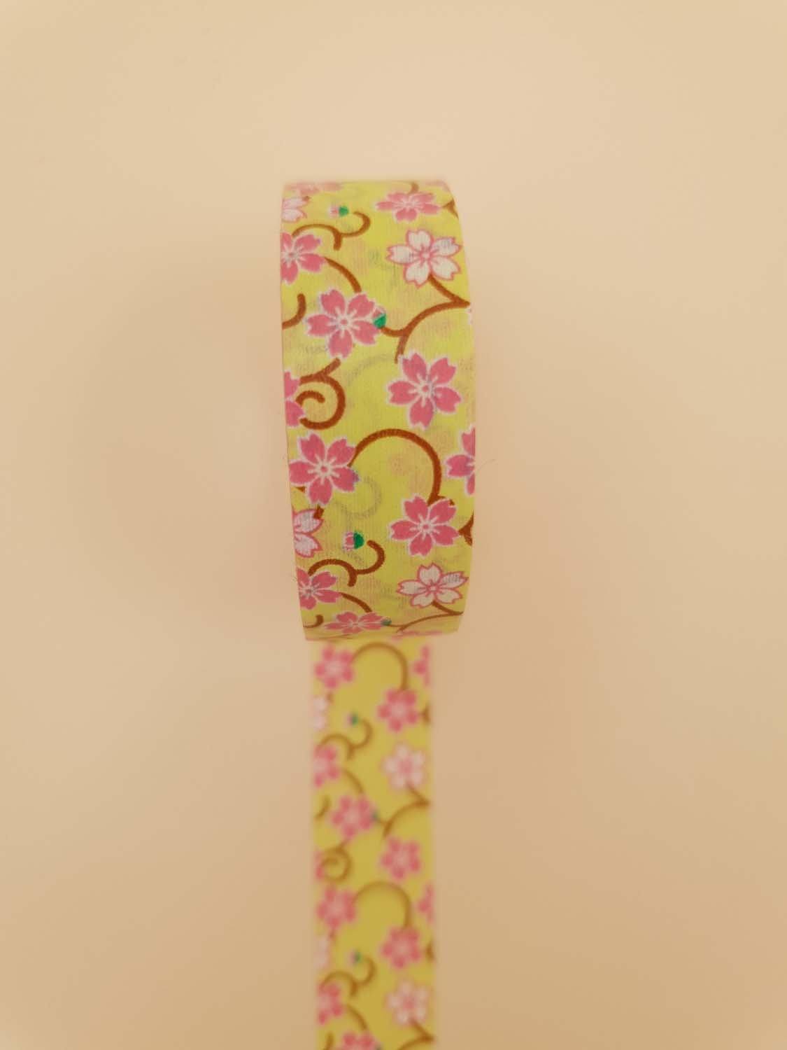 Banda Washi - Galben Pal Model Flori Paperie.ro