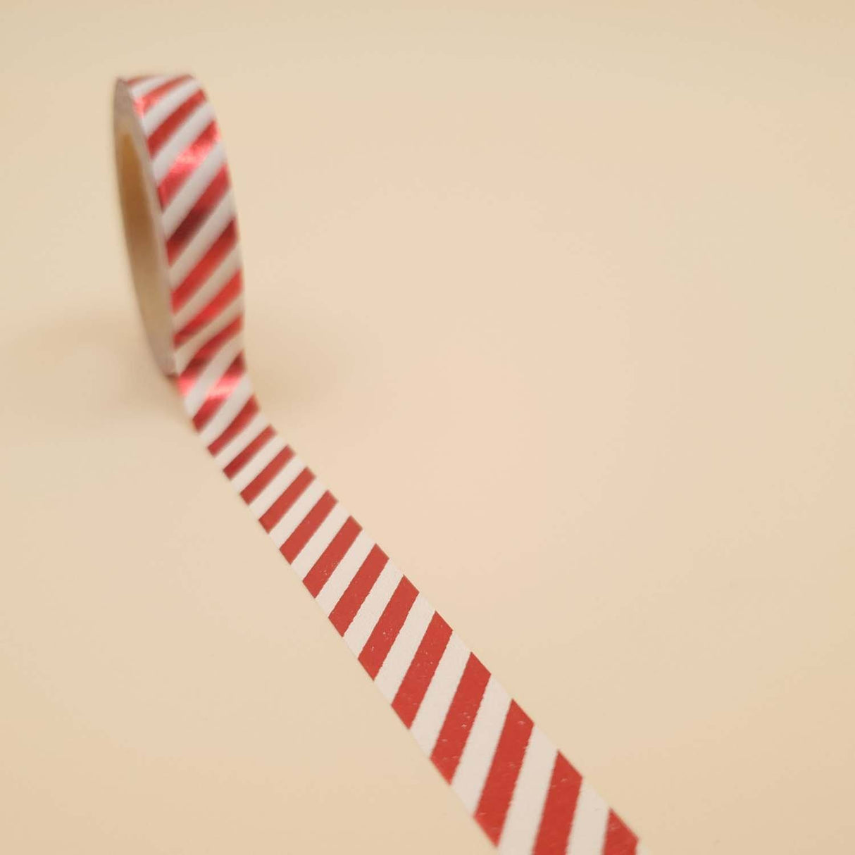 Banda Washi - Alba Model Dungi Rosu Metalizat Paperie.ro