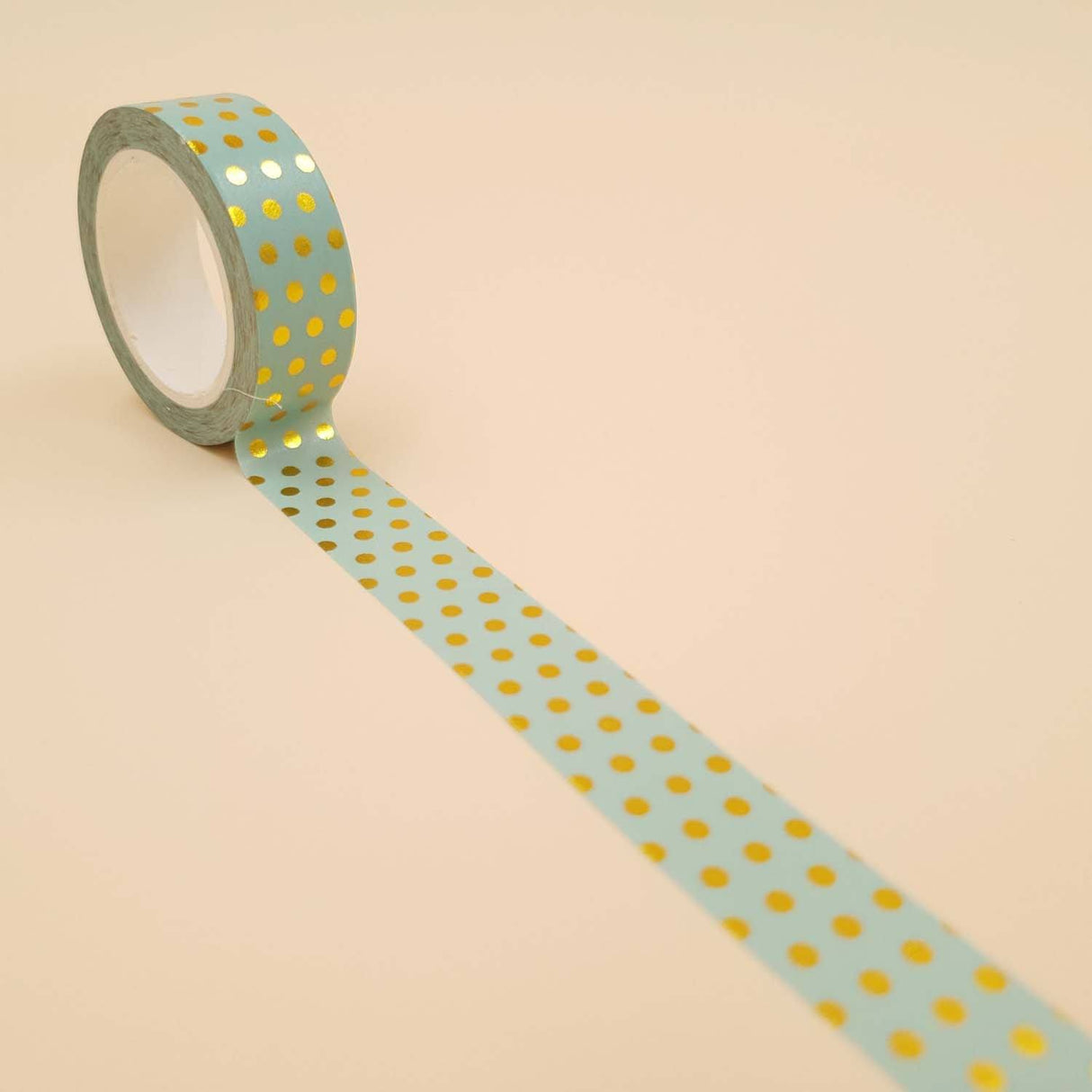 Banda Washi - Verde Deschis Model Buline Aurii Paperie.ro