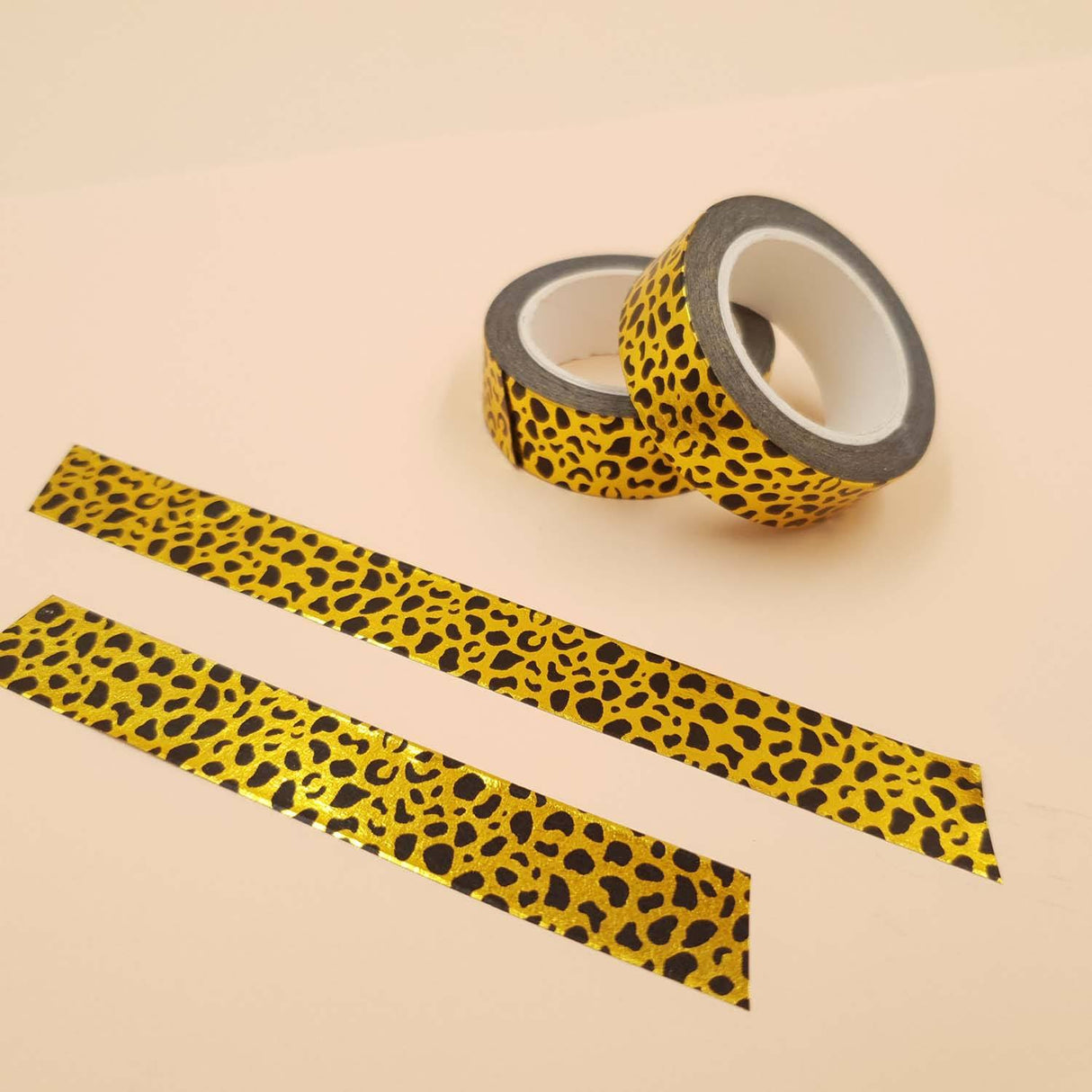 Banda Washi - Auriu Model Pete Negre Paperie.ro