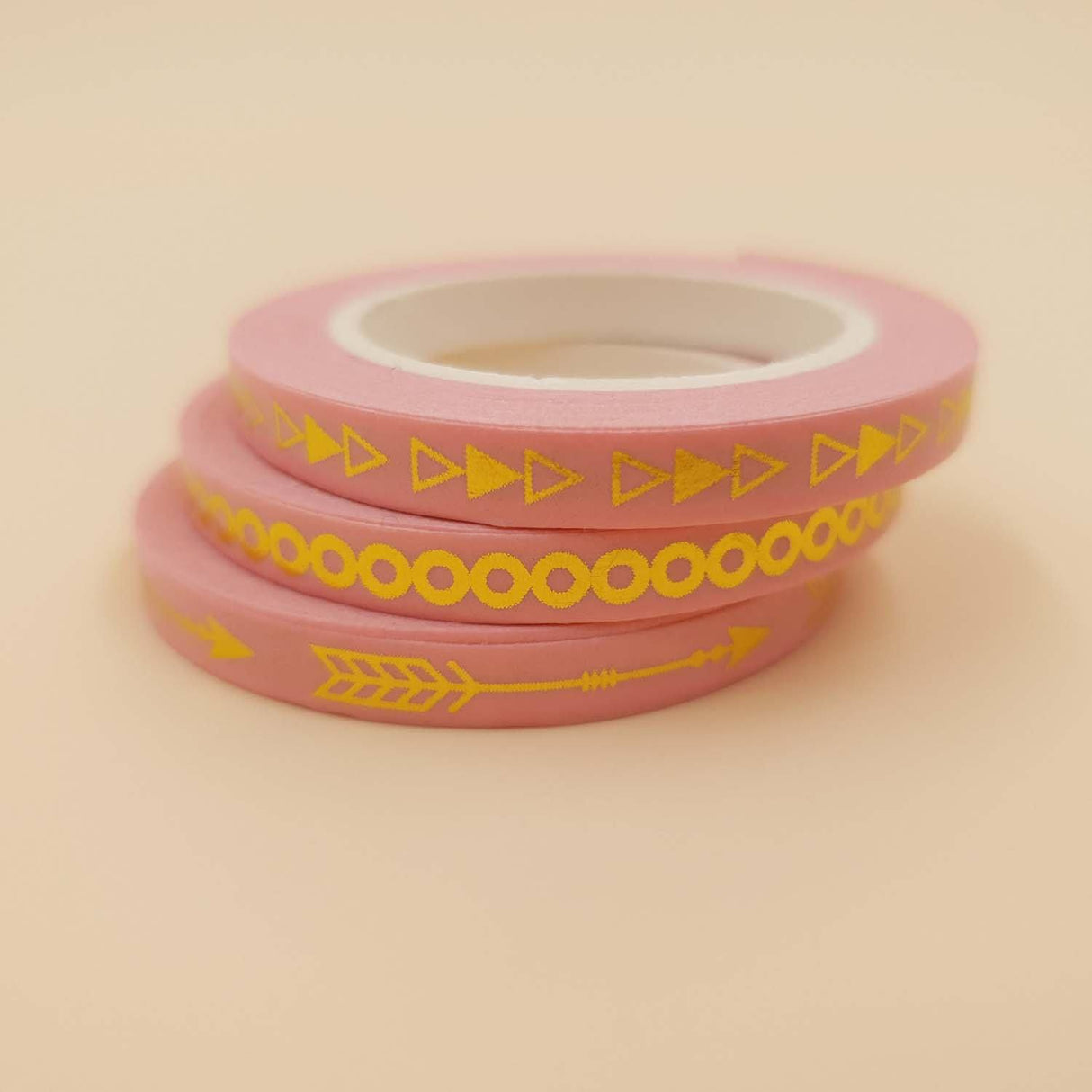 Banda Washi Subtire - Roz Set 3 Buc Paperie.ro