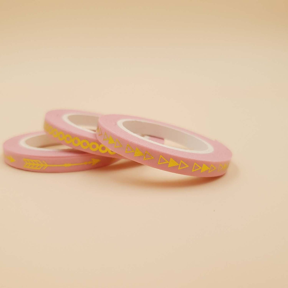 Banda Washi Subtire - Roz Set 3 Buc Paperie.ro