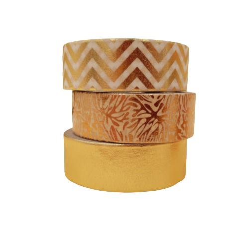 Banda Washi - Set 3 bucati Auriu Banda Washi Paperie.ro