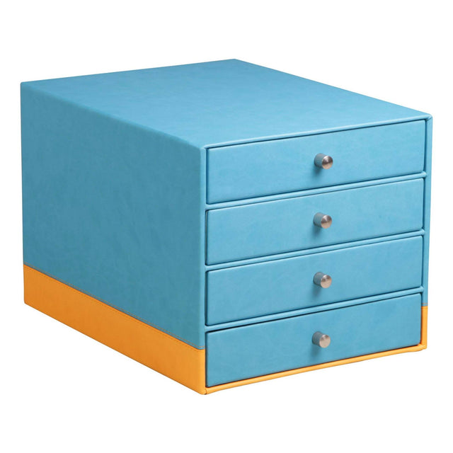 Cutie organizare turquoaz Rhodia cu 4 sertare 24.8x32.7x22.8cm Cutie organizare Rhodia