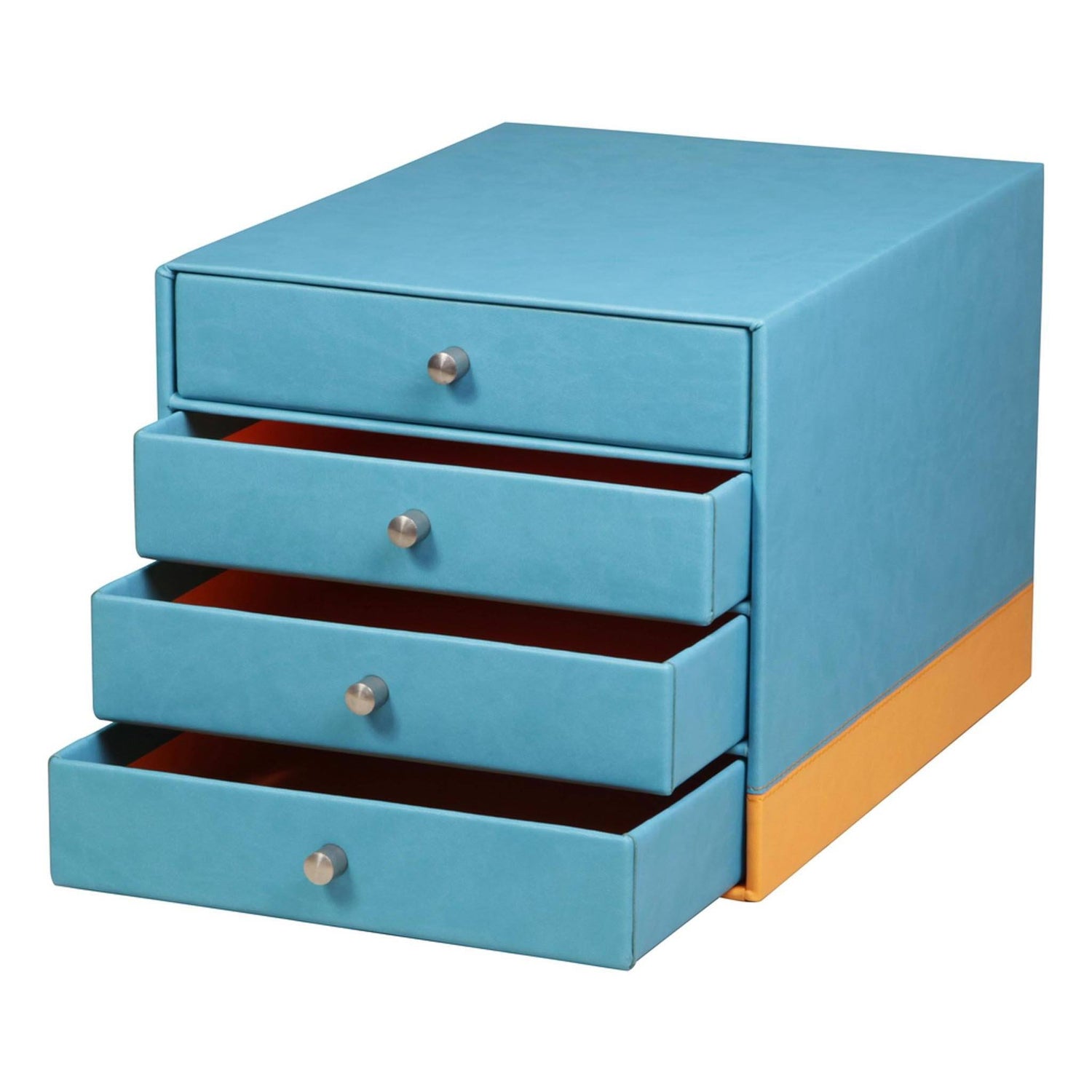Cutie organizare turquoaz Rhodia cu 4 sertare 24.8x32.7x22.8cm Cutie organizare Rhodia