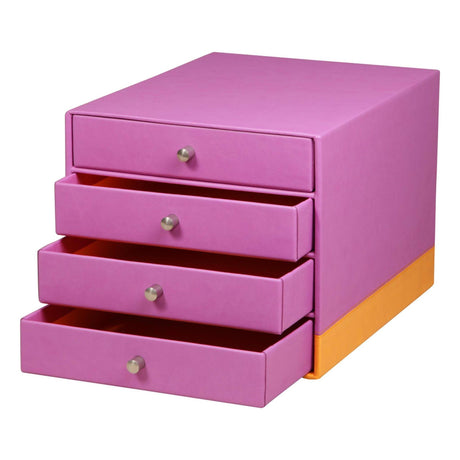 Cutie organizare roz Rhodia cu 4 sertare 24.8x32.7x22.8cm Cutie organizare Rhodia