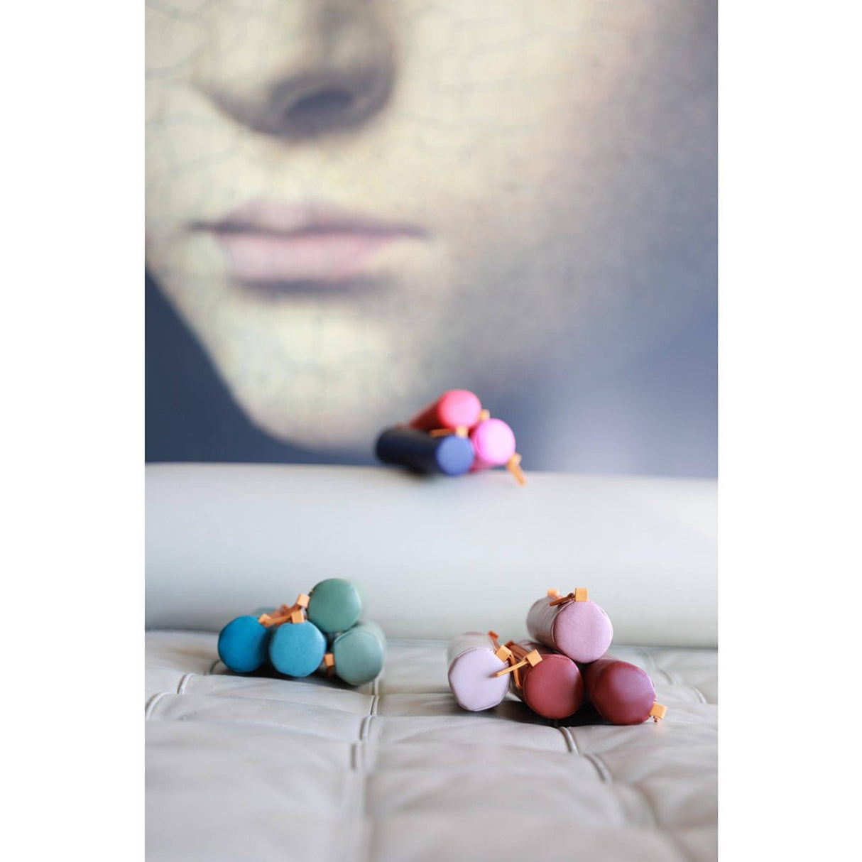 Penar Rhodiarama rotund din piele vegana verde inchis Penar Rhodia