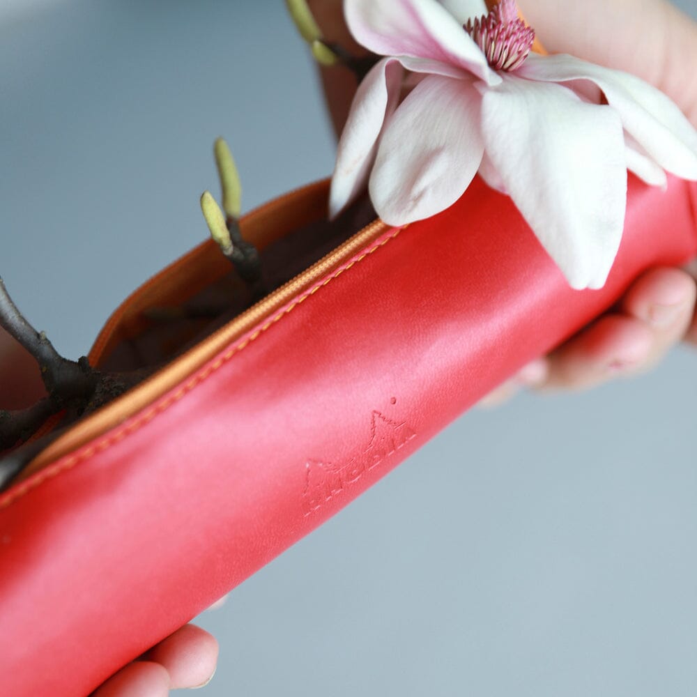 Penar Rhodiarama, rotund, imitatie piele, 5 x 21.5 x 5 cm, Fuchsia Penar Rhodia