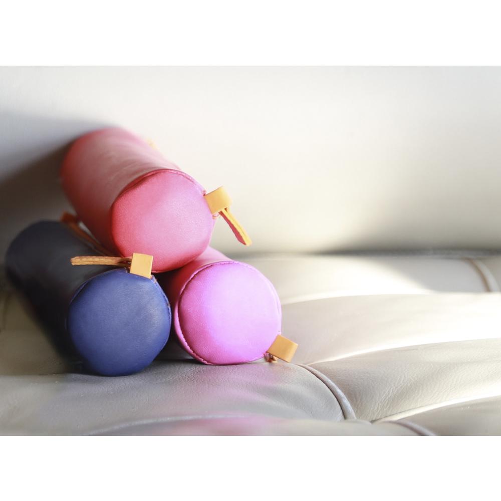 Penar rotund din piele rosesmoke Rhodiarama 5x21,5cm Penar Clairefontaine