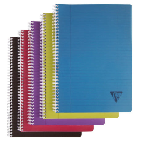 Caiet cu spirala Linicolor Clairefontaine A4, dictando, culori asortate, 90 pagini Caiet Clairefontaine