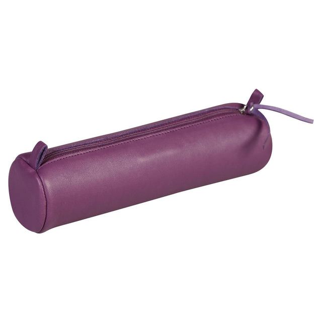 Penar rotund din piele raspberry Clairefontaine 5,5 x 22 cm Penar Clairefontaine