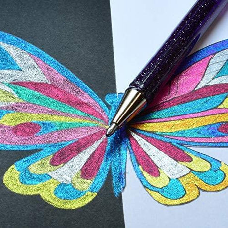 Roller cu Gel Pentel Hybrid Duo vopsea metalizata+gel 4 culori/set ROLLERE CU GEL Pentel