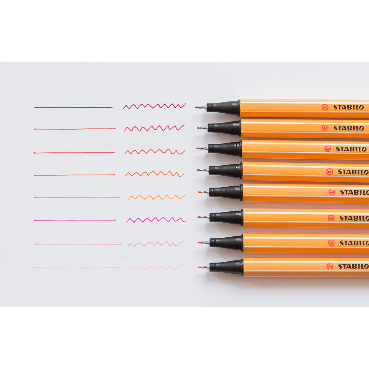 Fineliner Stabilo Point 88 Nuante de rosu 8 culori/set Fineliner Stabilo