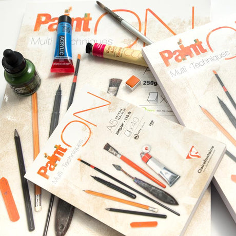 Caiet desen/pictura Clairefontaine Paint'On A5, 40coli albe de 250g Clairefontaine