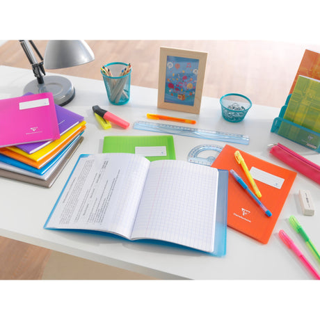 Caiet 24 x 32 cm, 48 file, matematica, coperta PP, hartie 90 g / mp, Koverbook, orange Caiet Clairefontaine