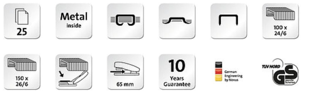 Capsator Novus pentru 25 coli in Portocaliu Capsator Novus|Dahle