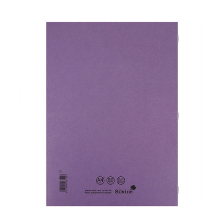 Caiet studentesc Silvine 40 de file dictando, 75g/mp, cu margine de 8mm si coperta mov Caiet Paperie.ro
