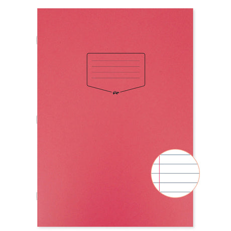 Caiet Silvine A4+. Contine 40 de file dictando, 75g/mp, cu margine de 8mm si o coperta laminata, pentru rezistenta, rosie Caiet Paperie.ro