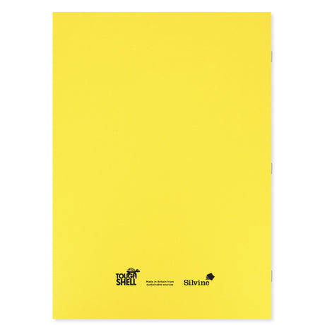 Caiet Silvine A4+. Contine 40 de file dictando, 75g/mp, cu margine de 8mm si o coperta laminata, pentru rezistenta, galbena Caiet Paperie.ro