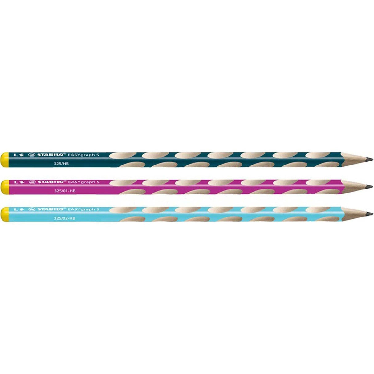 Creion grafit Stabilo EASYgraph S, HB, pentru stangaci, bleu, set 2 bucati / blister Creioane grafit Stabilo