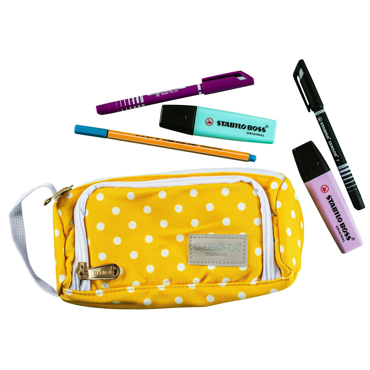 Penar Geeksta Design 9 Galben/buline albe Penar Geeksta