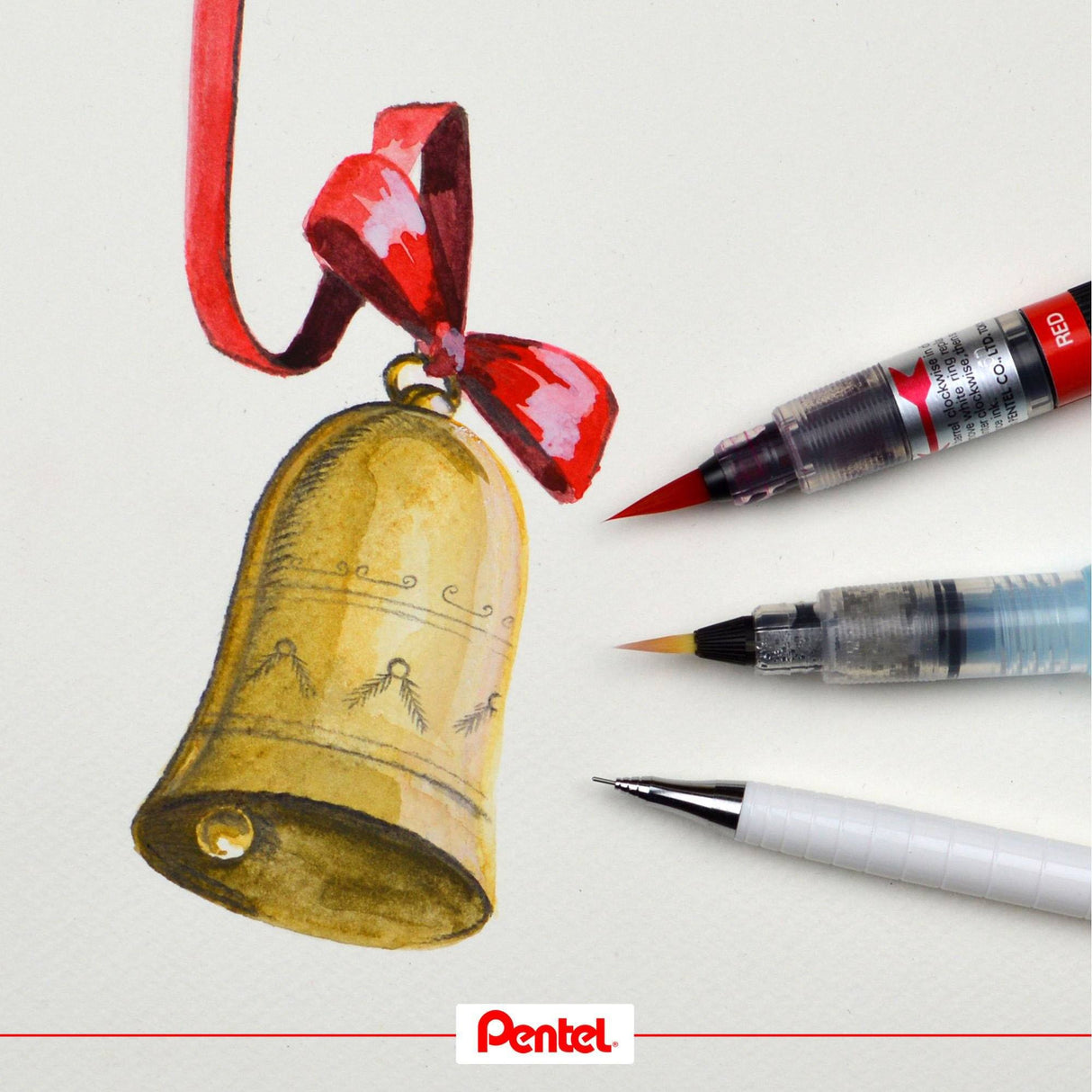 Pensula Pentel colorata negru Paperie.ro