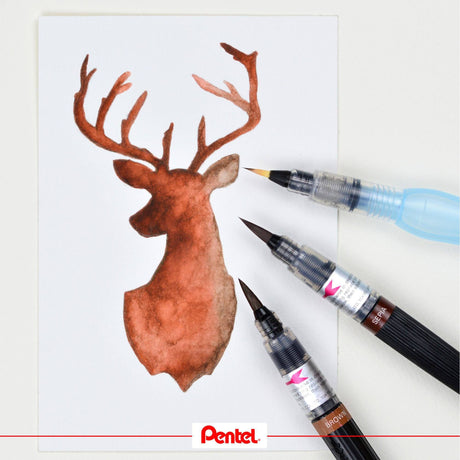 Pensula Pentel colorata albastru Paperie.ro