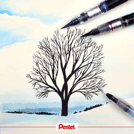 Pensula Pentel colorata roz Paperie.ro