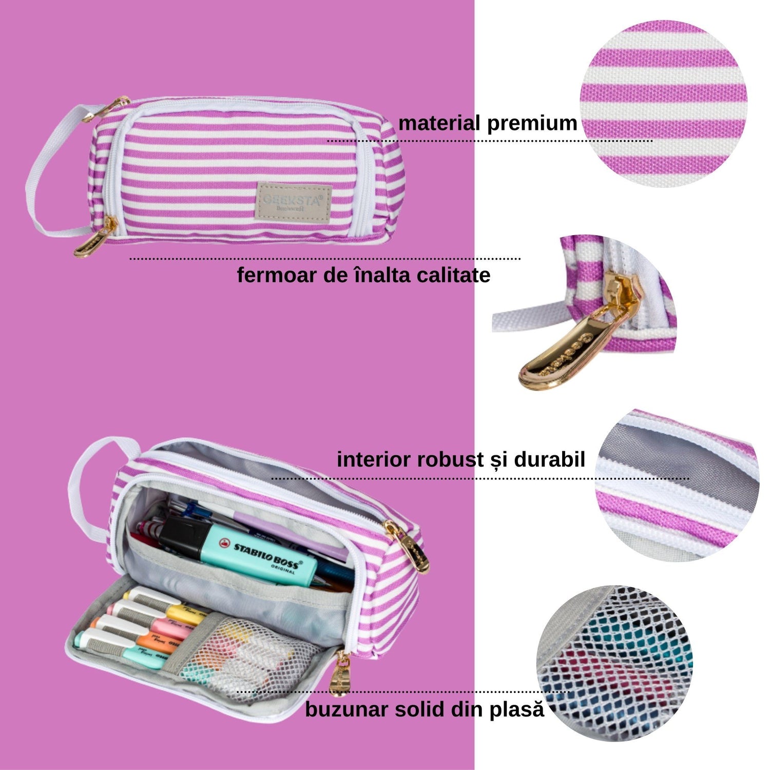 Penar Geeksta Design 8 dungi lila/albe Penar Geeksta