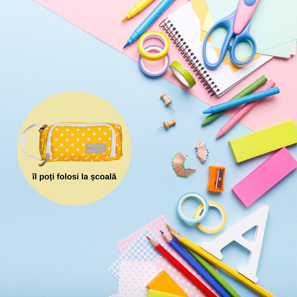 Penar Geeksta Design 9 Galben/buline albe Penar Geeksta