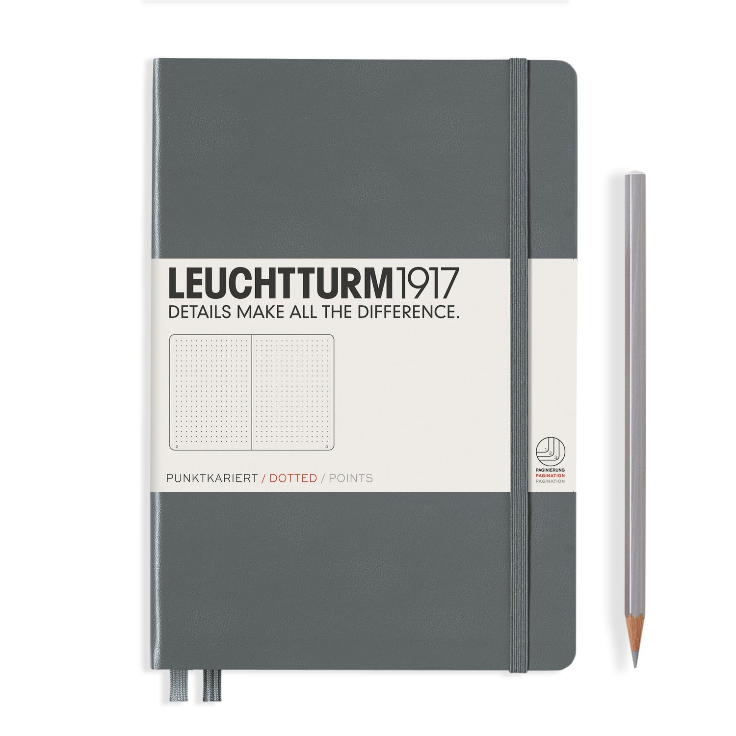 Agenda Dictando A5 Clasic - Antracit, 251 pagini A5, dictando, hardcover Leuchtturm 1917