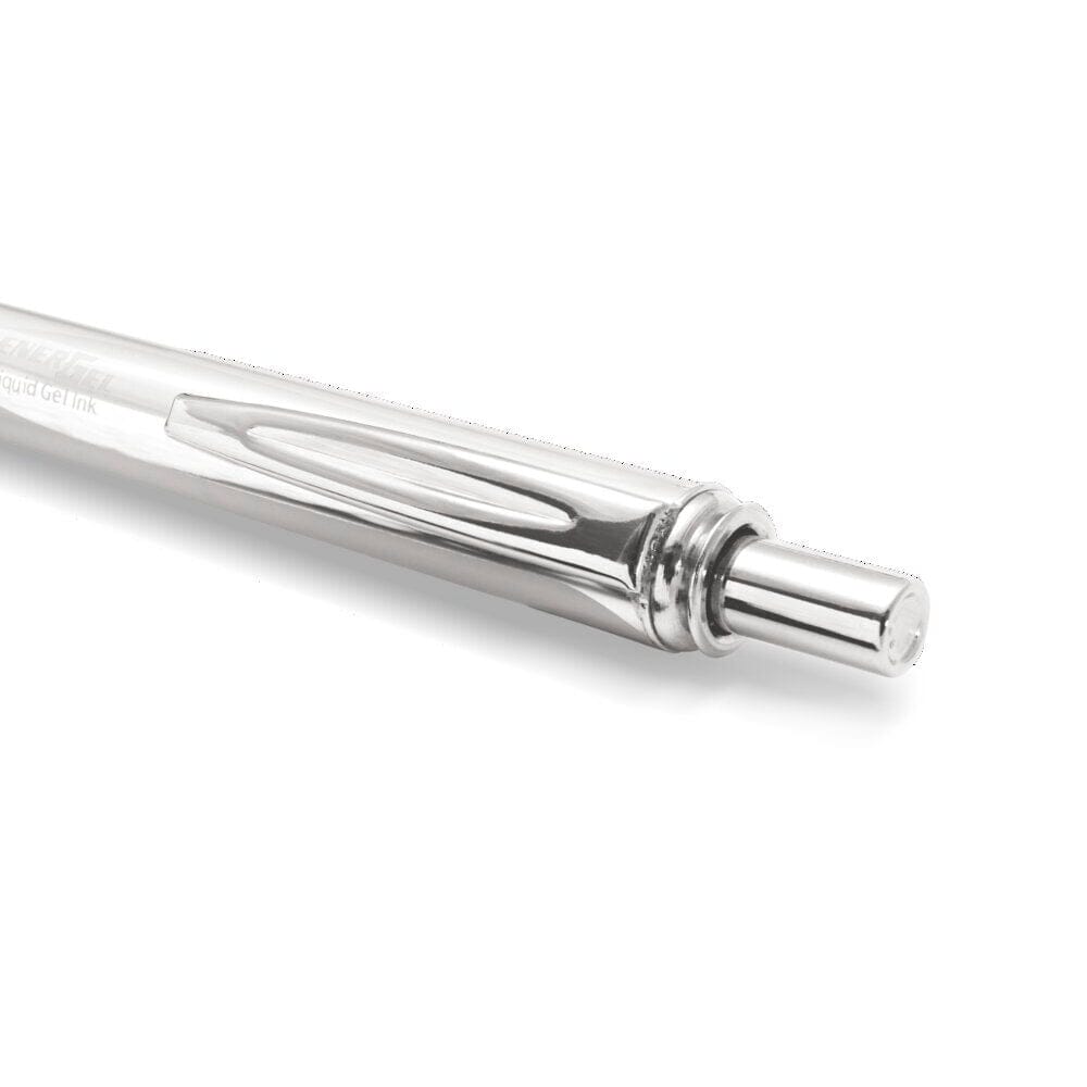 Roller cu gel Pentel EnerGel Sterling, 0.7 mm, cu mecanism, mina neagra, corp metalic argintiu Rollere cu gel Pentel