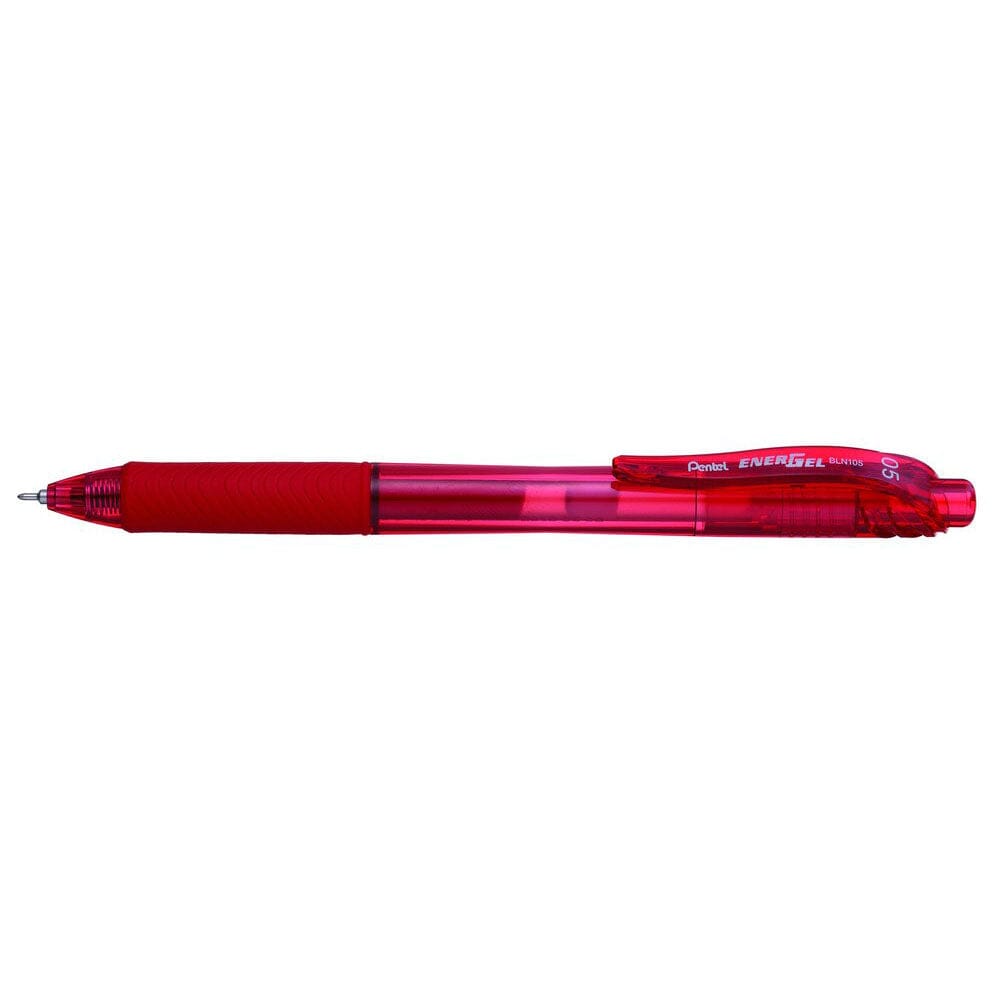 Roller cu gel Pentel EnerGel X, BLN105, 0.5 mm, cu mecanism, rosu Rollere cu gel Pentel